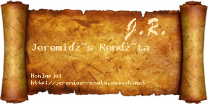 Jeremiás Renáta névjegykártya